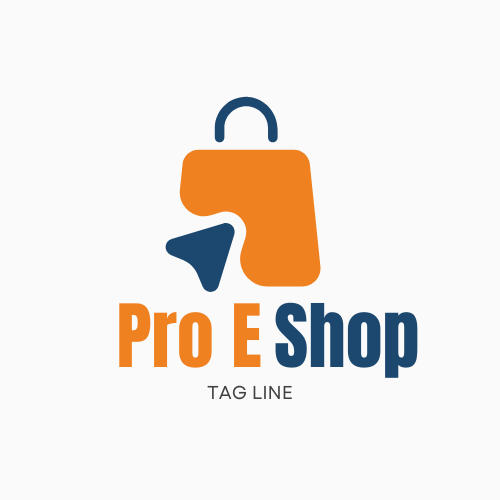 Dark Blue and Orange Online Shop Logo